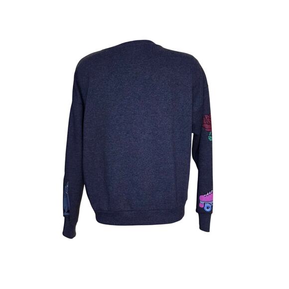 Zara Sequined heart sweatshirt vintage cat graphic girls Size 13/14 gray - Picture 4 of 8